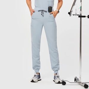 Figs dusty blue Clara jogger scrub pants